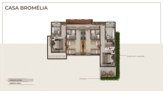 Casa Bromélia Planta Piso Superior