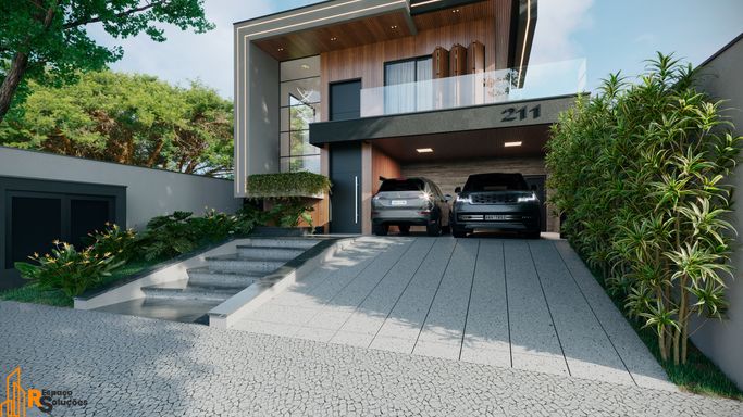 Uma fachada que é puro design. O projeto arquitetônico de alto padrão harmoniza a imponência com a leveza do litoral, criando um cartão de visitas que antecipa a exclusividade do seu novo lar na Riviera.