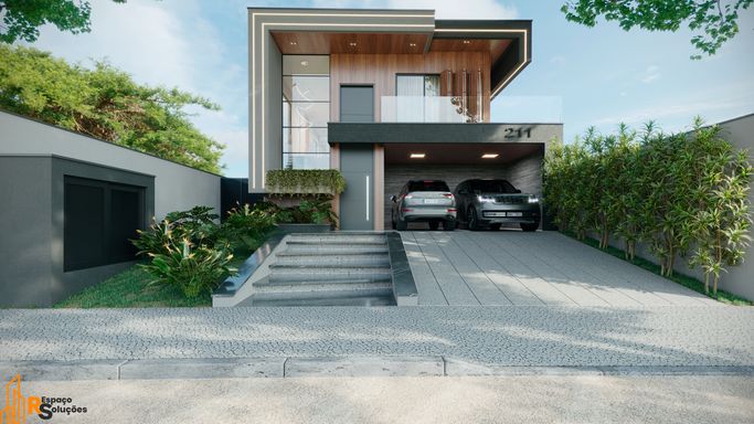 Bem-vindo ao seu novo lar na Riviera! Fachada imponente e convidativa na Alameda Caiauê, Módulo 5, com um design que se destaca.