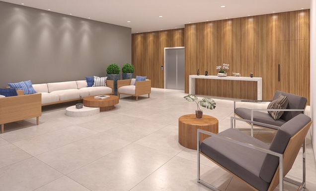 Lobby decorado