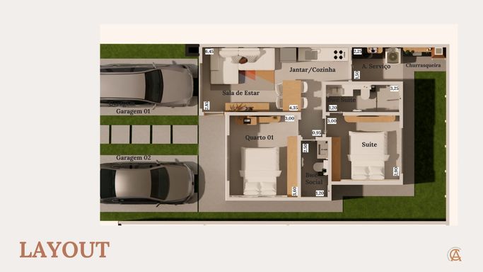 PLANTA CASA 1 SUITE 1 QUARTO