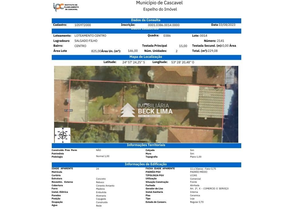 Terreno/Área à venda em Centro, Cascavel — Portal Chave Fácil