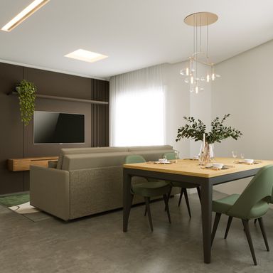 7- sala de jantar integrada com sala de estar