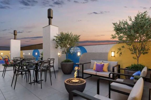 Terraço superior para eventos.