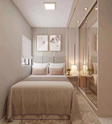 Quarto com armário embutido.