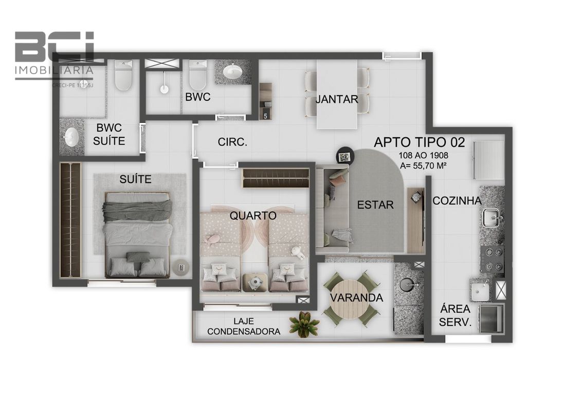 Apartamento, 2 quartos, 58 m² - Foto 12