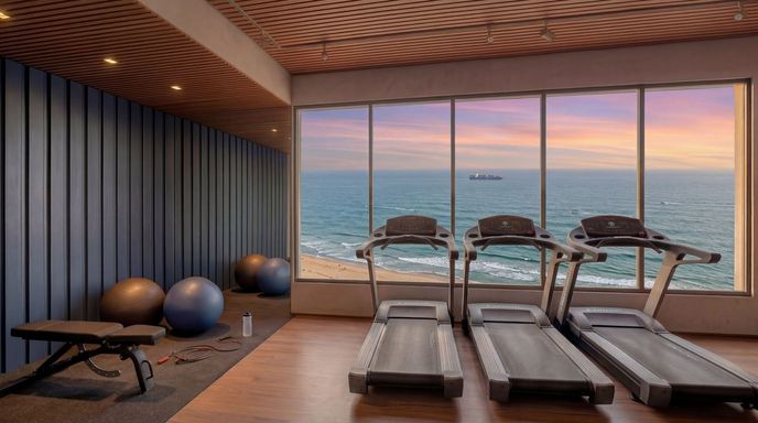 Academia completa com vista mar, elevando experiencia e o padrão do empreendimento.