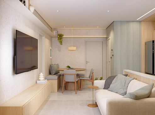 Sala de apartamento novo na Vila Guilhermina