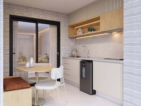 Varanda de apartamento próximo à praia em Praia Grande