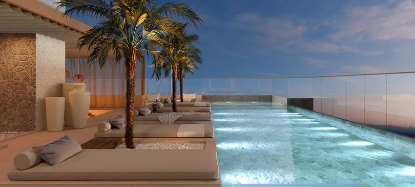 Piscina e área de lazer na Vila Guilhermina