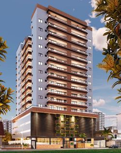 Fachada moderna e sofisticada de condomínio residencial de alto padrão, com arquitetura elegante, segurança e excelente localização