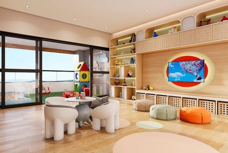 Brinquedoteca moderna e segura, com espaço infantil para diversão, lazer e momentos especiais das crianças.
