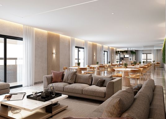 Lazer completo em lançamento residencial na Vila Mirim, Praia Grande, com espaços para diversão, descanso e convivência, próximo à praia e ao futuro Villamar Shopping.