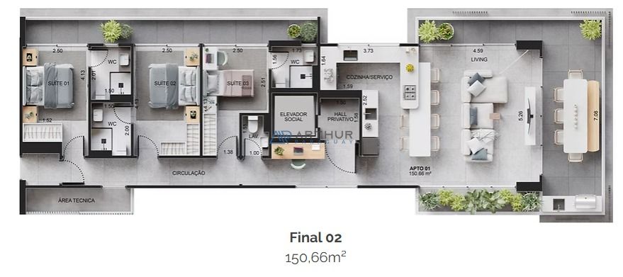 Apartamento 3 dormitórios à venda no Canto do Forte, Praia Grande – 151 m² - foto 15