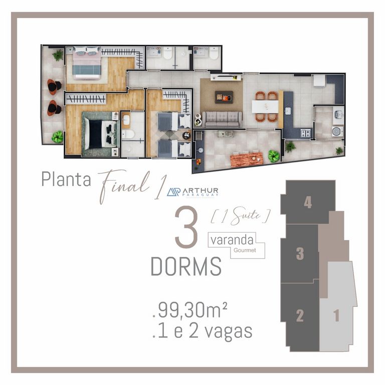 Apartamento 3 dormitórios à venda na Guilhermina, Praia Grande – 99 m² - foto 21