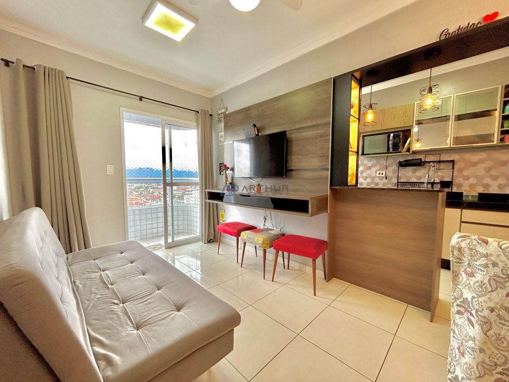 Apartamento 1 dormitório frente mar à venda no Maracanã, Praia Grande – 46 m² - foto 1