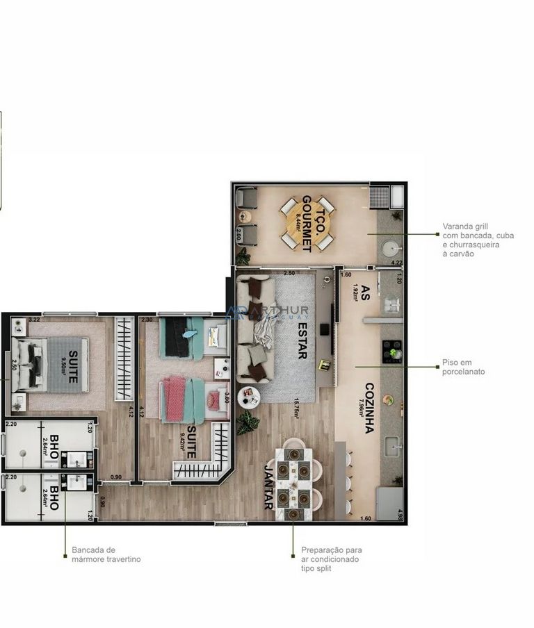Apartamento 2 dormitórios à venda no Canto do Forte, Praia Grande – 69 m² - foto 17