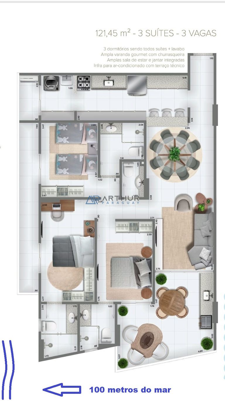 Apartamento 3 dormitórios à venda no Aviação, Praia Grande – 121 m² - foto 41