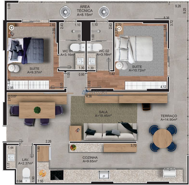 Apartamento 2 dormitórios à venda no Canto do Forte, Praia Grande – 89 m² - foto 11