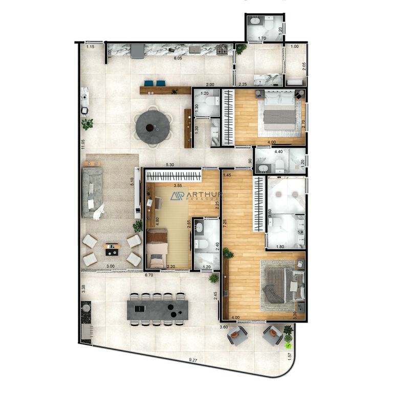 Apartamento 3 dormitórios frente mar à venda no Aviação, Praia Grande – 171 m² - foto 44
