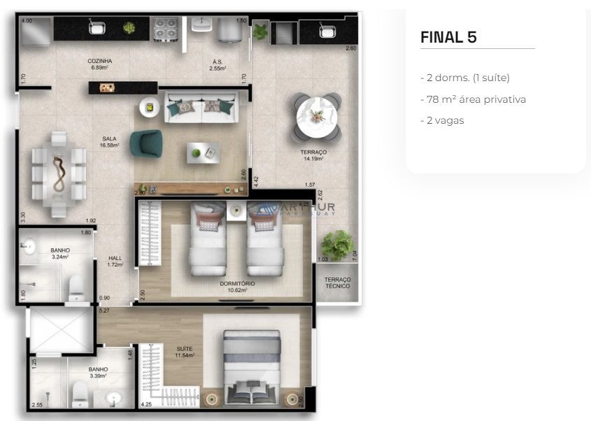 Apartamento 2 dormitórios à venda no Aviação, Praia Grande – 78 m² - foto 63
