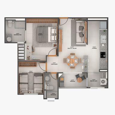 Planta com a COZINHA MAIOR