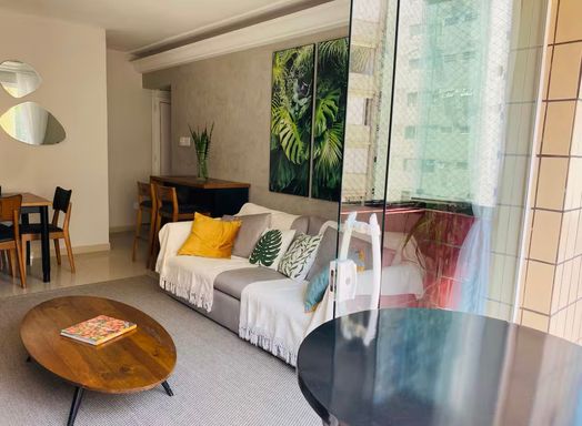 Sala 2 ambientes com varanda gourmet