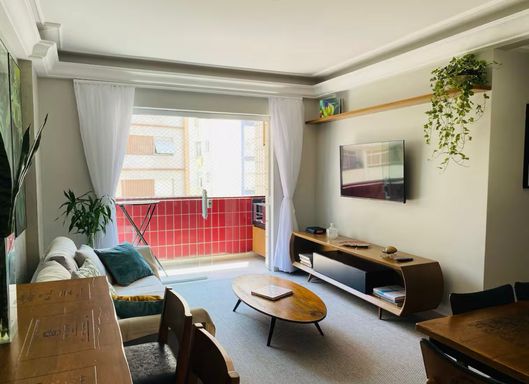 Sala 2 ambientes com varanda gourmet