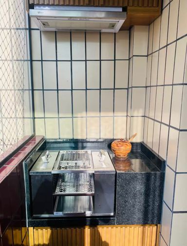 Sala 2 ambientes com varanda gourmet