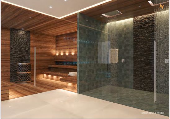Sauna seca e ducha