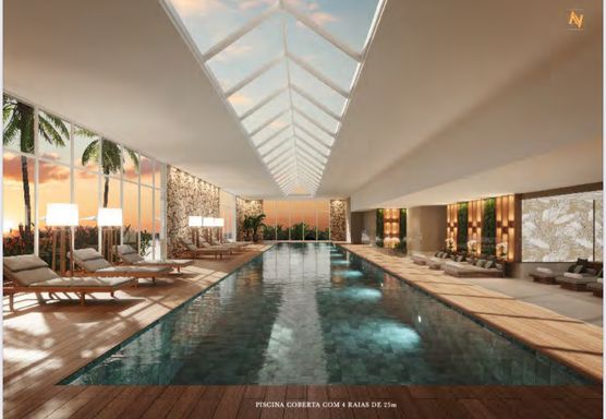 Piscina coberta com 4 raias de 25m