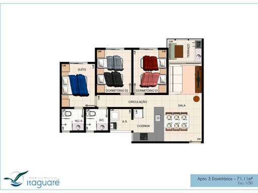 Modelo de 71m²