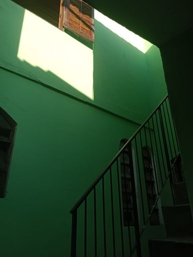 Escada á casa piso superior