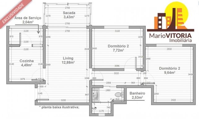 Planta ilustrativa do Apartamento