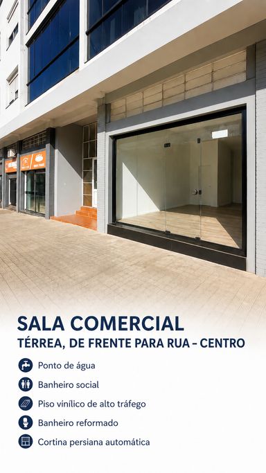 fachada sala comercial frente pra rua
