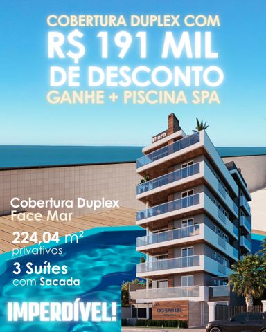 Cobertura Duplex 09 com 224,04 m², possui 3 suítes com sacada! 

De: R$2.090.479
Por: R$1.899.000

Valor do m²: R$8.472

Ocean Life Residence
Em Balneário Gaivotas, Matinhos/PR

*Campanha válida até 31/08/2025