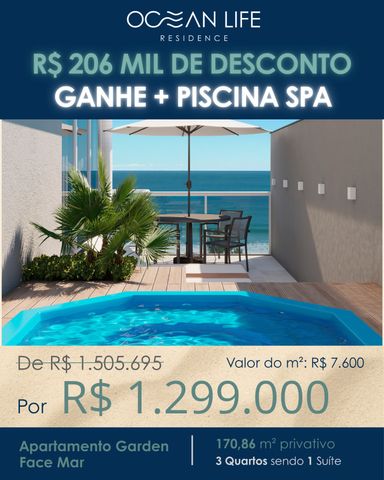 Campanha Imperdível!

Compre seu Garden com R$206 mil de desconto e ganhe uma Piscina SPA! 🎁

☀️ Apartamento Garden 01 com 170,86 m², possui 3 quartos sendo 1 suíte! 

De: R$1.505.695 
Por: R$1.299.000

Valor do m²: R$7.600

Ocean Life Residence
Em Balneário Gaivotas, Matinhos/PR

*Campanha válida até 31/08/2025