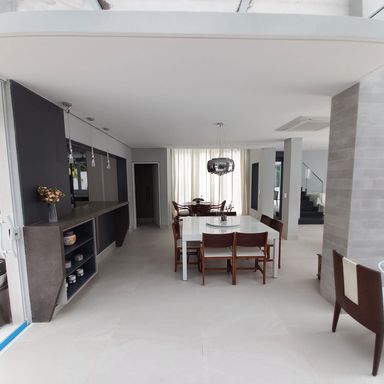 sala de estar, jantar e almoço integradas