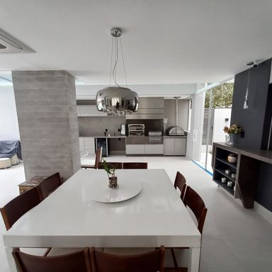 sala de estar, jantar e almoço integradas