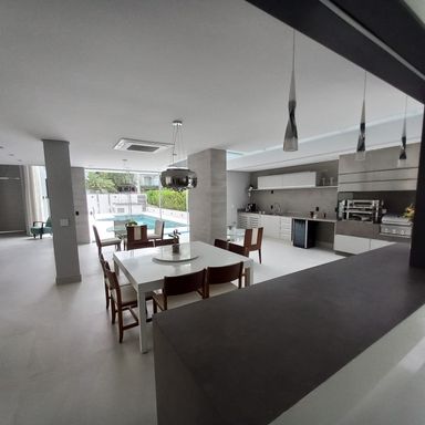 sala de estar, jantar e almoço integradas