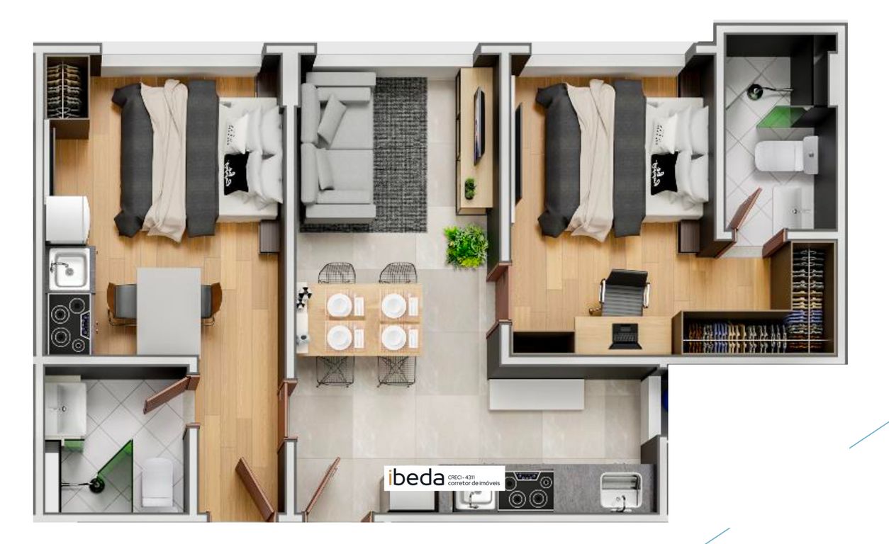 Apartamento à venda com 2 quartos, 55m² - Foto 1