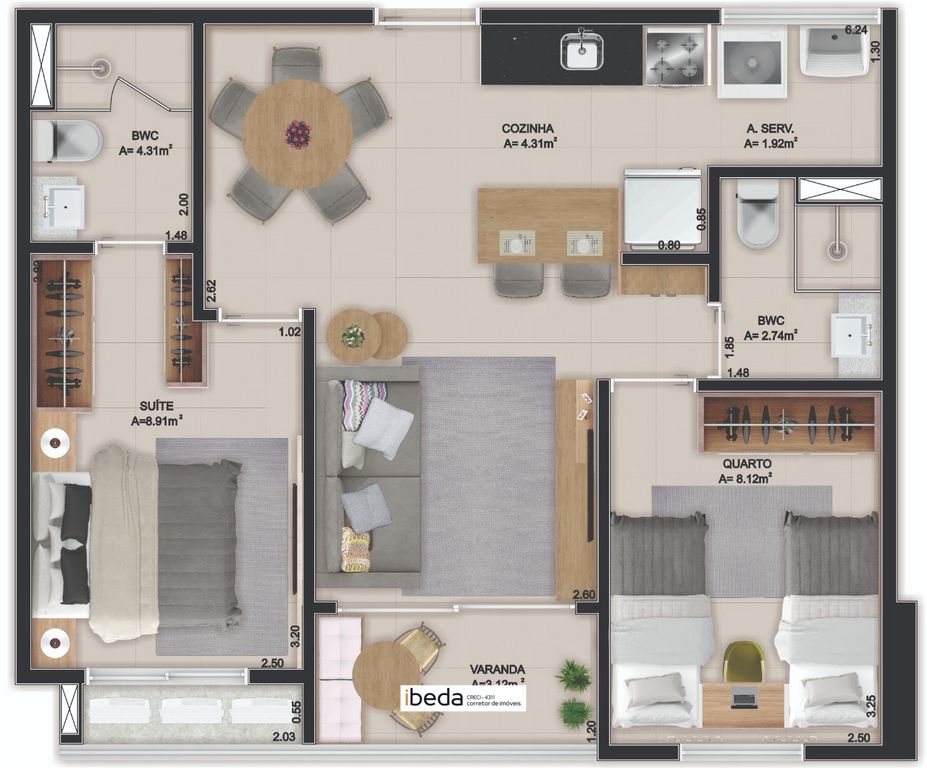 Apartamento à venda com 2 quartos, 55m² - Foto 21