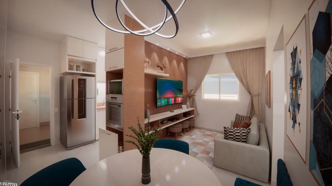Sala de Jantar / Sala de TV / Início da Cozinha