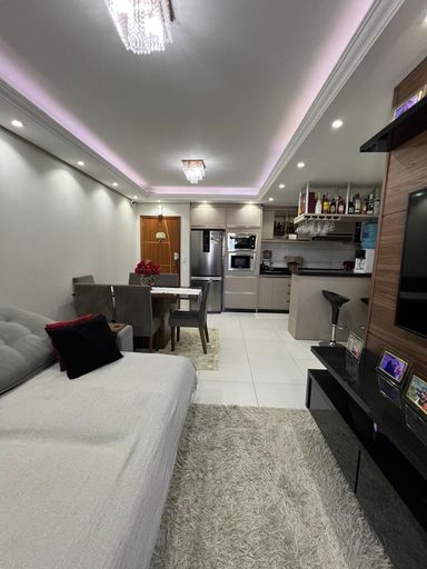 Sala de estar e área de jantar