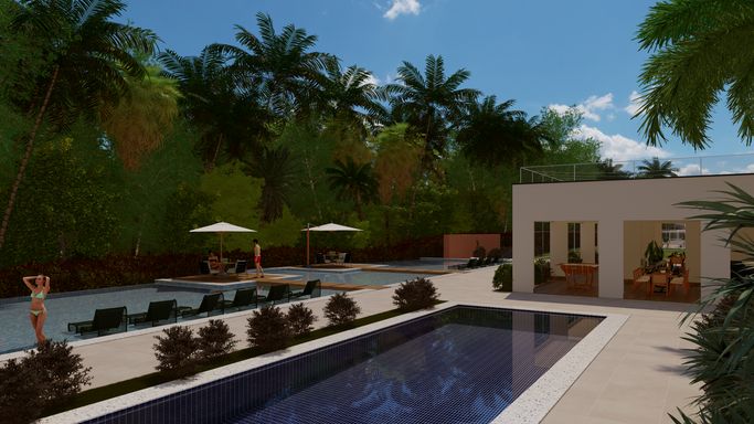 Piscina com raia
