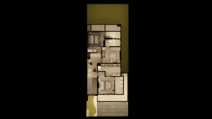 Planta do Sobrado de 228 m² - Térreo