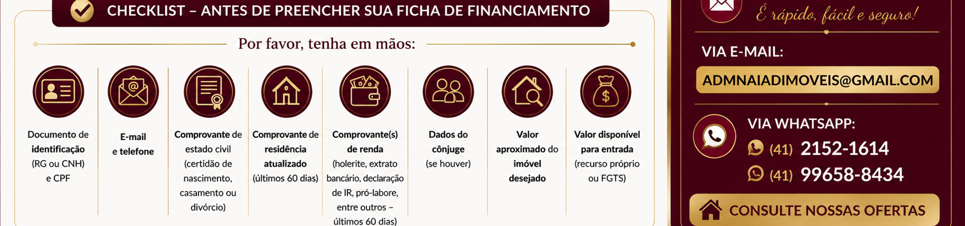 CHECK LIST FINANCIAMENTO