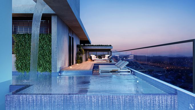 Piscina com Deck no Rooftop