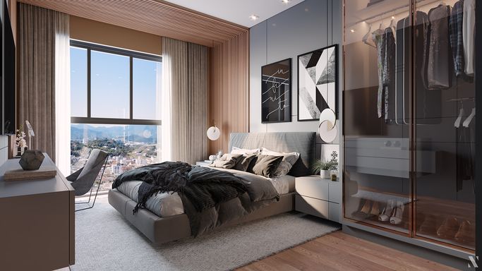 Projeção da Suíte do Apartamento Tipo 01