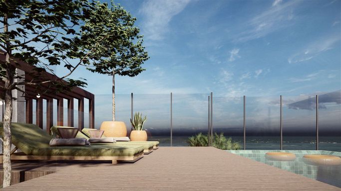 Piscina no último andar
